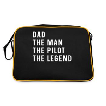 Dad Man Airplane saying - Retro Bag - black/gold - Back