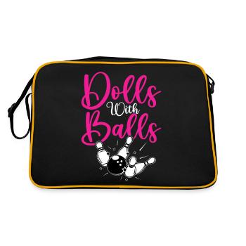 Dolls with Balls - Retro Tasche - Schwarz/Gold - Hinten