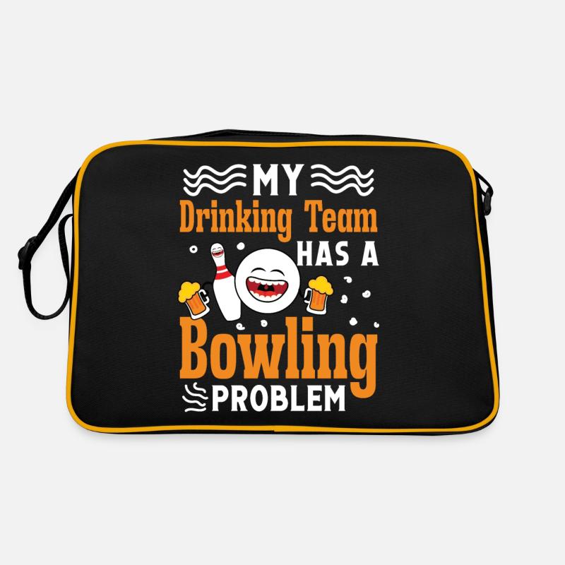 My drinkingteam has a Bowling problem Retro Tasche