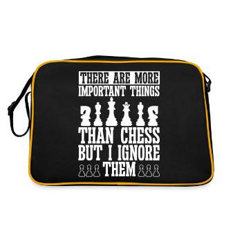 Des choses plus importantes que les échecs je les ignore - Sac Retro - noir/or - Dos