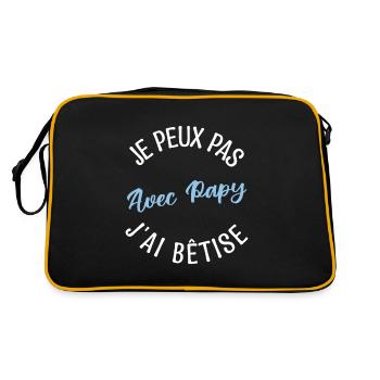 Cadeau Papy, Cadeau grand-père. papi de l'année. - Sac Retro - noir/or - Dos