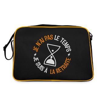 cadeau de retraite, cadeau départ en retraite. - Sac Retro - noir/or - Dos