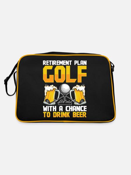 Retirement Plan Golf with a chance to - Retro Tasche - Schwarz/Gold - Hinten