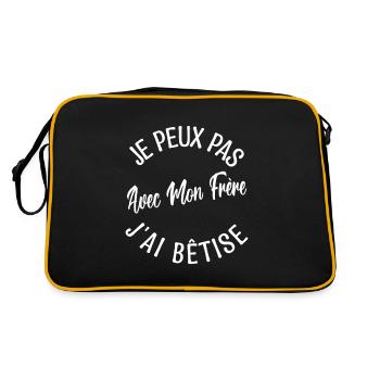 idée Cadeau frère. cadeau frères et sœurs. - Sac Retro - noir/or - Dos