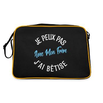 idée Cadeau frère. cadeau frères et sœurs. - Sac Retro - noir/or - Dos
