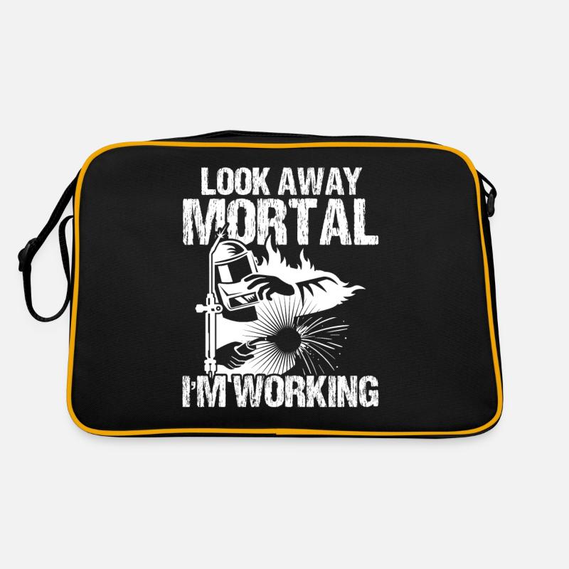 Look away i'm Working Retro Tasche