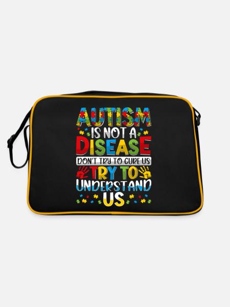 Autism is not a disease - Retro Bag - black/gold - Back