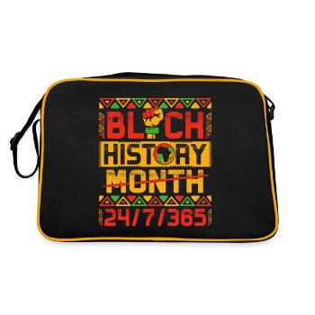 Black History Month - Retro Tasche - Schwarz/Gold - Hinten
