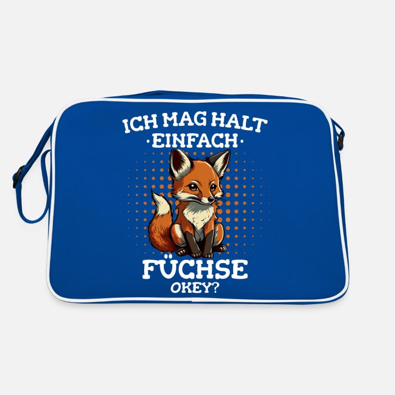 Fuchs Füchse Wildtier Waldtier Rotfuchs Retro Tasche