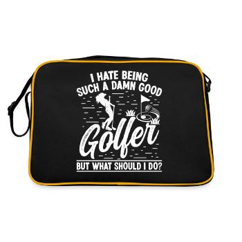 I hate being such a damn good Golfer - Retro Tasche - Schwarz/Gold - Hinten