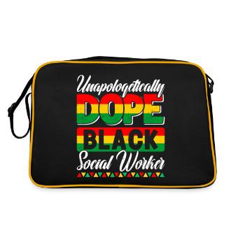 Unapologetically Worker african Design - Retro Bag - black/gold - Back