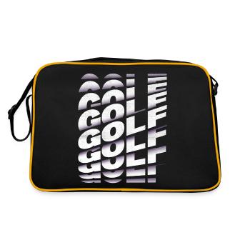 Golf Font Golfing Golfer Sport Hobby - Retro Bag - black/gold - Back