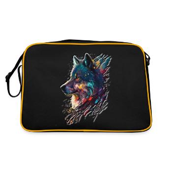 Paintful Elegance Wild Wolf Colorful Colorful - Retro Bag - black/gold - Back