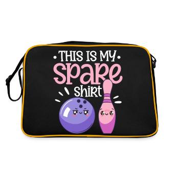 Bowling Game Lover Bowling Player - Funny This Is - Retro Tasche - Schwarz/Gold - Hinten
