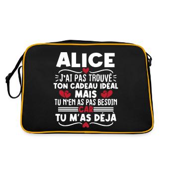 Alice j'ai pas trouvé ton cadeau idéal... - Sac Retro - noir/or - Dos