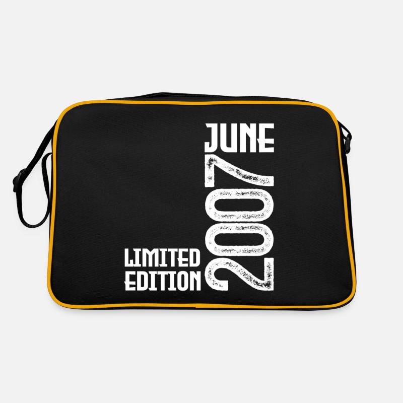 Geschenk Juni 2007 Jubiläum Juni 2007. Juni 2007 - Retro Tasche - Schwarz/Gold