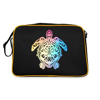 Turtle Sea Turtle Tortoise - Retro Bag - black/gold - Back