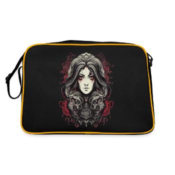 Beatiful Gothic Girl Woman Darkness Dark - Retro Tasche - Schwarz/Gold - Hinten
