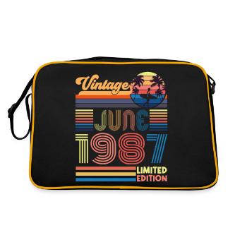 1980 juin,1980,juin 1980,juin,anniversaire juin 19 - Sac Retro - noir/or - Dos