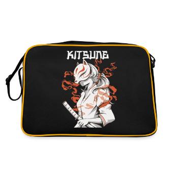 Masque Kitsune Japon Fox Anime Kumiho Manga Otaku - Sac Retro - noir/or - Dos
