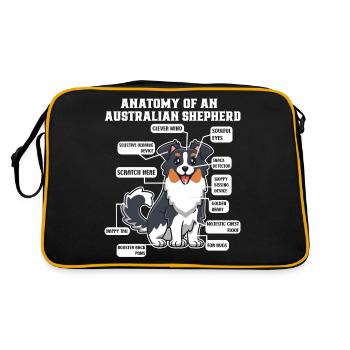 Australian Shepherd Aussie Dad Aussie Mom - Retro Bag - black/gold - Back