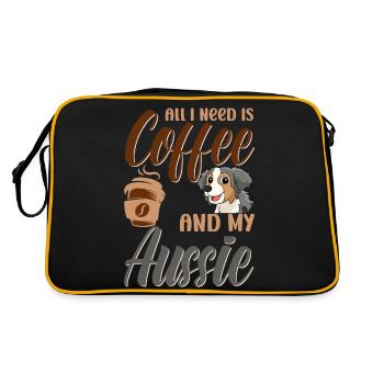 Australian Shepherd Aussie Dad Aussie Mom - Retro Bag - black/gold - Back