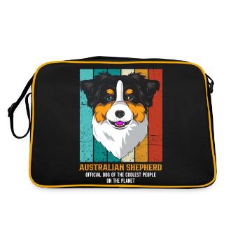 Australian Shepherd Aussie Dad Aussie Mom - Retro Bag - black/gold - Back