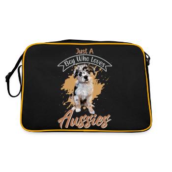 Australian Shepherd Aussie Dad Aussie Mom - Retro Bag - black/gold - Back