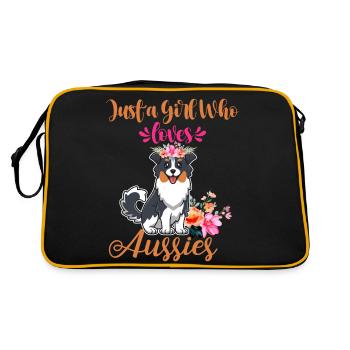 Australian Shepherd Aussie Dad Aussie Mom - Retro Bag - black/gold - Back