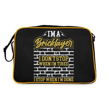 Masonry, masonry, bricklayer, apprentice, mason, master - Retro Bag - black/gold - Back