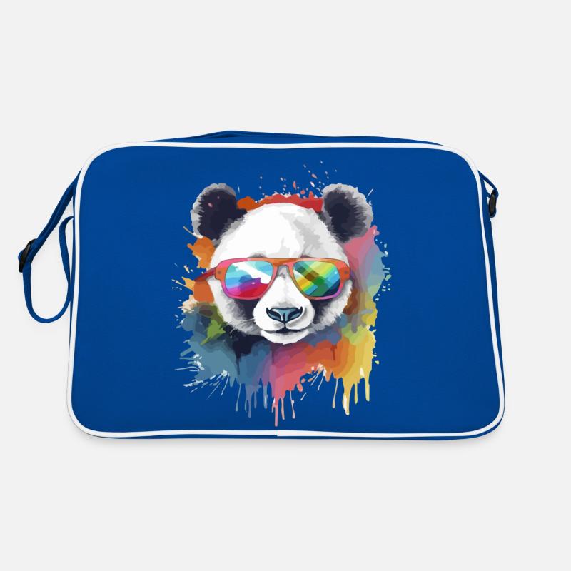 Ikko der Panda mit Brille Retro Tasche