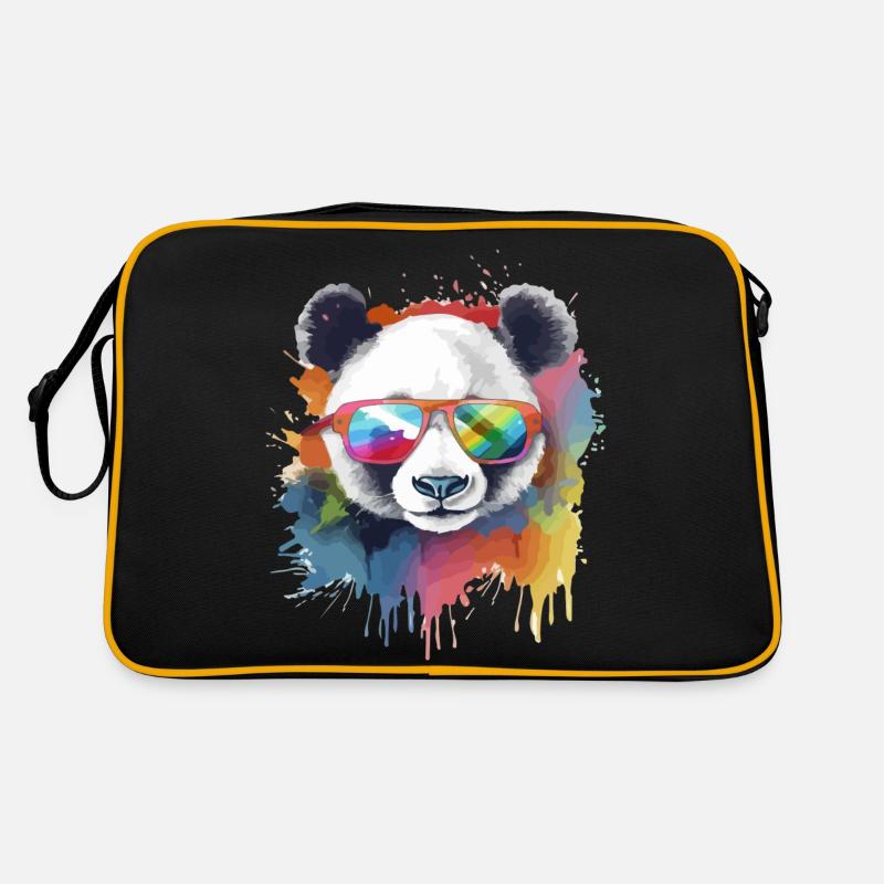 Ikko der Panda mit Brille Retro Tasche