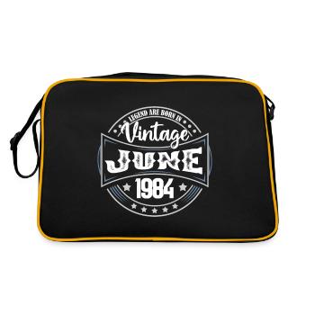 1984 Juni. Geburtstagsgeschenk Juni 1984. Juni - Retro Tasche - Schwarz/Gold - Hinten