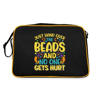 Just hand over the beads - Retro Bag - black/gold - Back