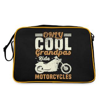 Nur coole Opa fährt Motorrad - Retro Tasche - Schwarz/Gold - Hinten