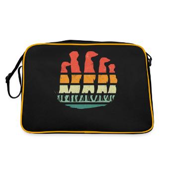 Meerkat Scratching Animal - Retro Bag - black/gold - Back