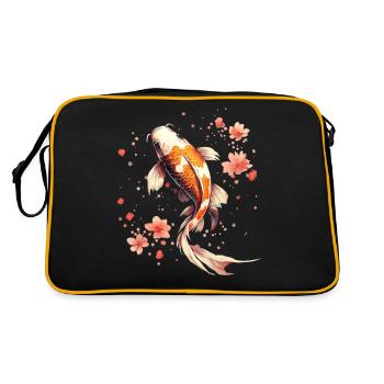 koi fish japanese carp pond fish koi - Retro Bag - black/gold - Back
