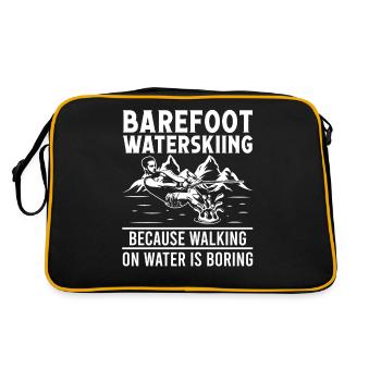 Barefoot Waterskiing because alking on - Retro Bag - black/gold - Back