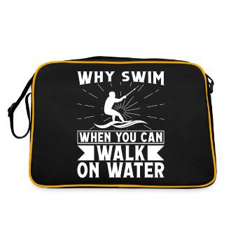 Pourquoi nager quand on peut marcher sur l’eau - Sac Retro - noir/or - Dos
