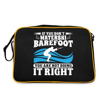 You dont waterski barefoot you are not - Retro Tasche - Schwarz/Gold - Hinten