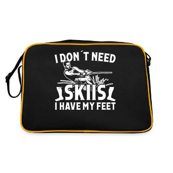Je n’ai pas besoin de skis j’ai mes pieds - Sac Retro - noir/or - Dos