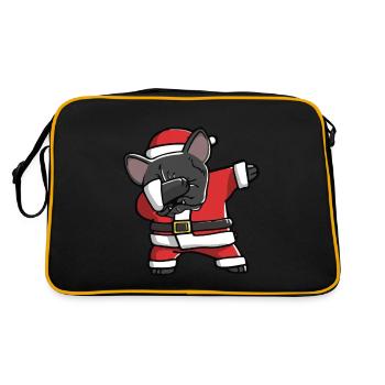Dabbing French Bulldog Funny Santa Hat - Sac Retro - noir/or - Dos