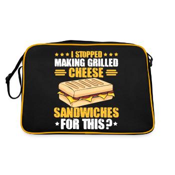 Amour Fromage Grillé Hommes Femmes - Sac Retro - noir/or - Dos