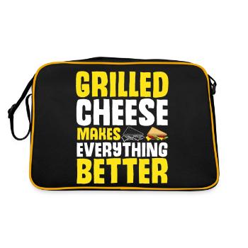 Amour Fromage Grillé Hommes Femmes - Sac Retro - noir/or - Dos