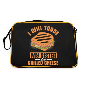Amour Fromage Grillé Hommes Femmes - Sac Retro - noir/or - Dos