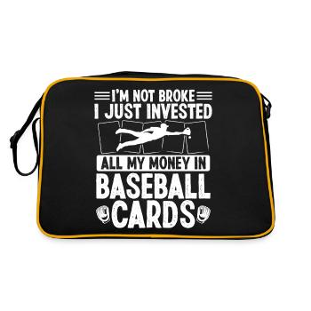 Funny Baseball Card Design - Retro Bag - black/gold - Back