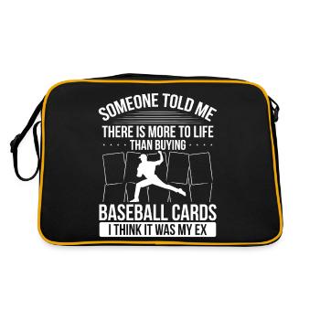 Funny Baseball Card Design - Retro Bag - black/gold - Back