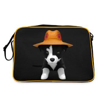 Amoureux des chiens Border Collie Propriétaires de chiens Chiens - Sac Retro - noir/or - Dos