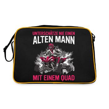Quad Quadfahrer ATV Quad - Retro Tasche - Schwarz/Gold - Hinten