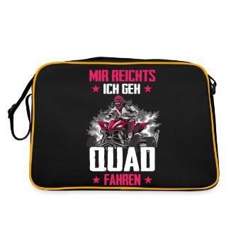 Quad Quadfahrer ATV Quad - Retro Tasche - Schwarz/Gold - Hinten